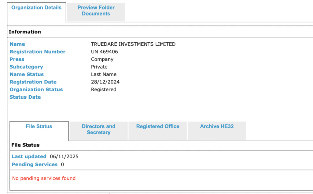 Truedare Investments Limited
