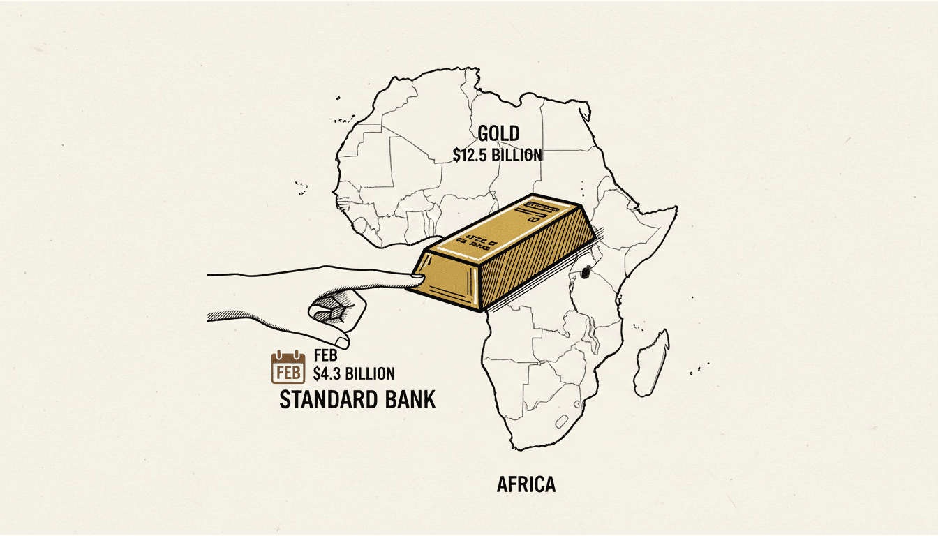 Gold exports hit $4.3 billion in February as Standard Bank says Ghana's recovery is holding